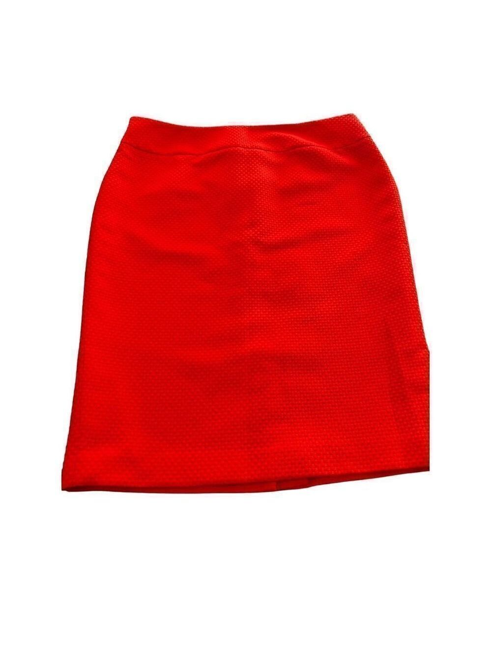 NIPON BOUTIQUE Bright Tangerine color Pencil Skirt Texture size 10